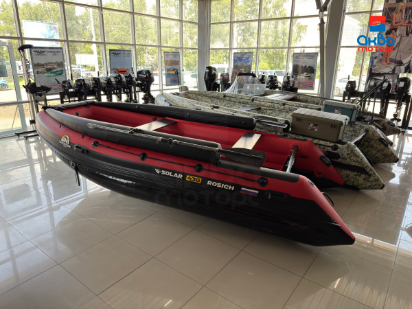 Лодка пвх SOLAR 430 ROSICH Jet Tunnel Expedition, красный/черный