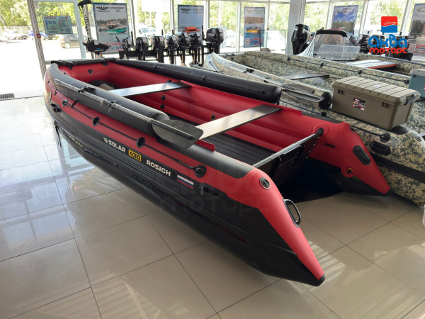 Лодка пвх SOLAR 430 ROSICH Jet Tunnel Expedition, красный/черный