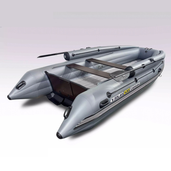 Лодка пвх SOLAR 430 Caravan Super Jet Tunnel с фальшбортом, серый