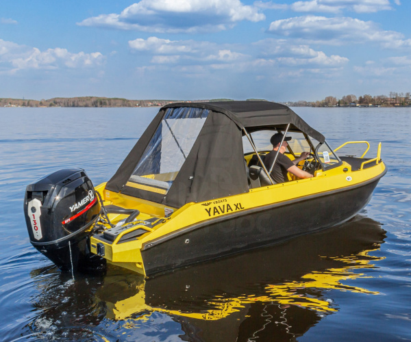 Лодка Volzhanka YAVA XL BowRider, черно-желтый
