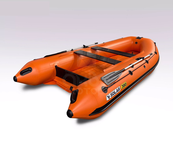 Лодка пвх SOLAR 380 К (оптима) оранж + мотор HIDEA HD9.8FHS (водомет)