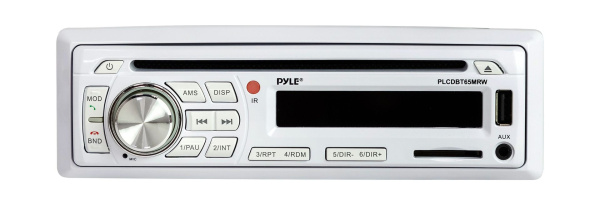 Морская аудиосистема 1DIN PYLE PLCDBT65MRW, комплект