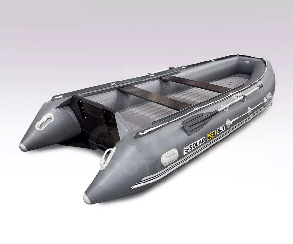 Лодка пвх SOLAR 430 super jet tunnel, серый