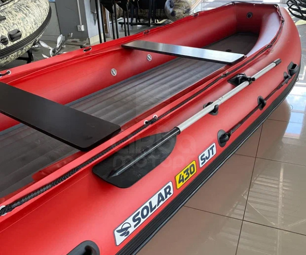 Лодка пвх SOLAR 430 super jet tunnel красный + мотор HIDEA HDJ40FHS (водомет)