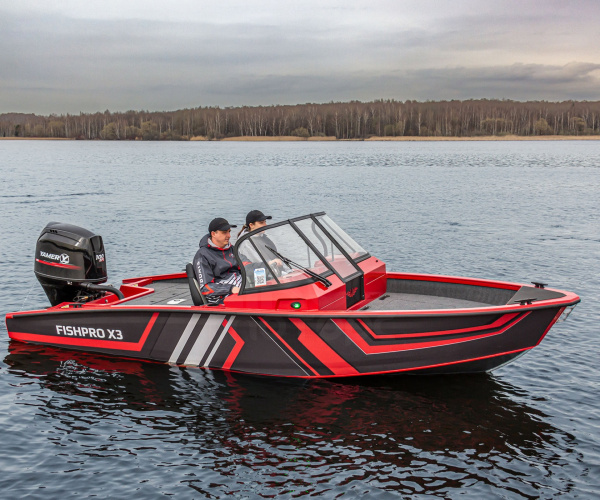 Лодка Volzhanka FISHPRO X3, красный металлик