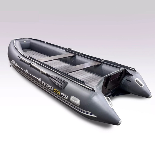 Лодка пвх SOLAR 430 super jet tunnel, серый