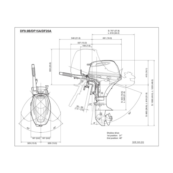 Лодочный мотор SUZUKI DF20AS
