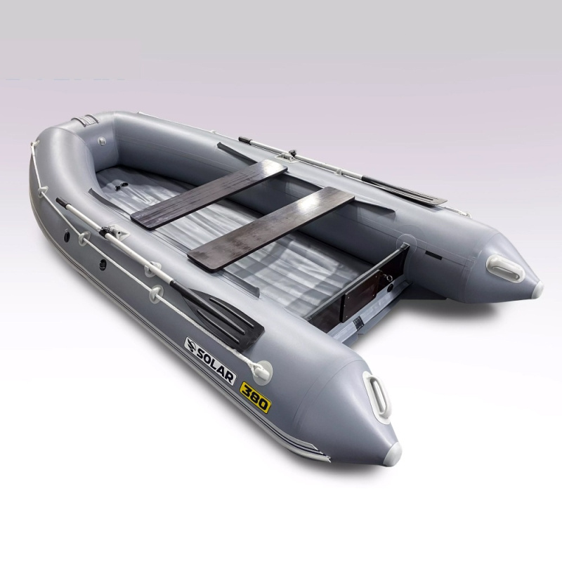 Лодка пвх SOLAR 380 К (оптима), серая